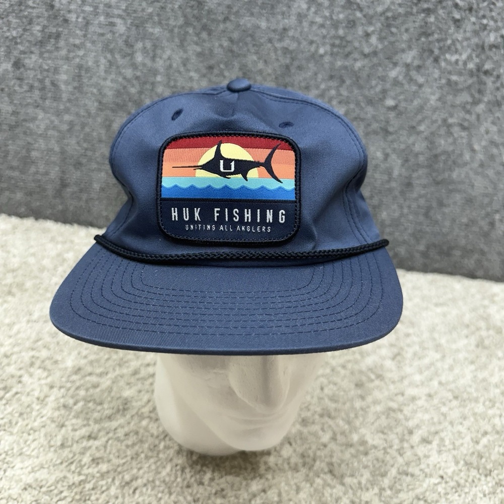 Huk Fishing strap back hat cap adjustable uniting all anglers blue